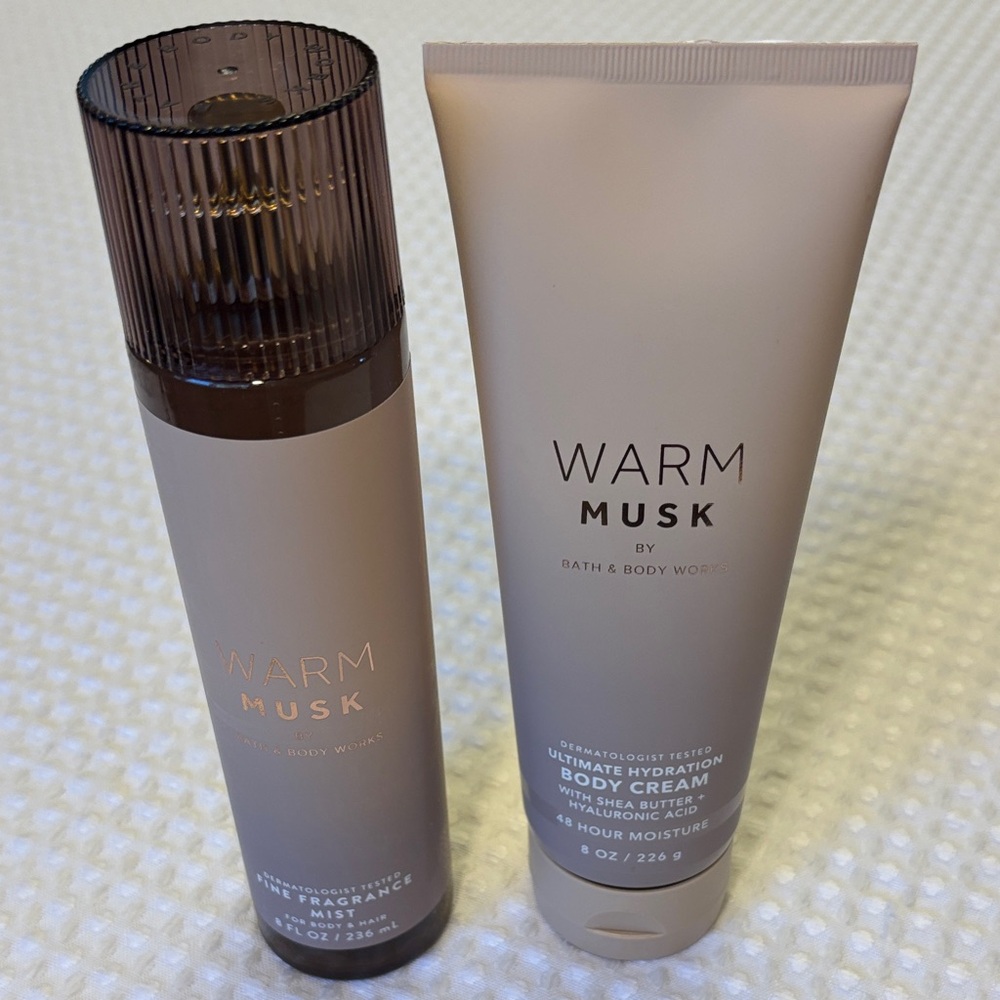 Set Warm Musk Bath & Body Works Ultimate Hydration Body Cream Fine Fragrance NEW